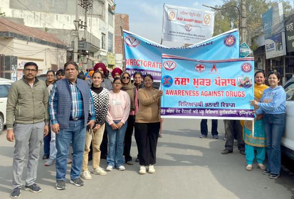 NSS Volunteers of Guru Angad Dev Veterinary and Animal Sciences University, Ludhiana participated in an anti-drug rally conducted under the initiative “Yudh Nashya Virudh”, led by Shri Gulab Chand Kataria Honorable Governor of Punjab